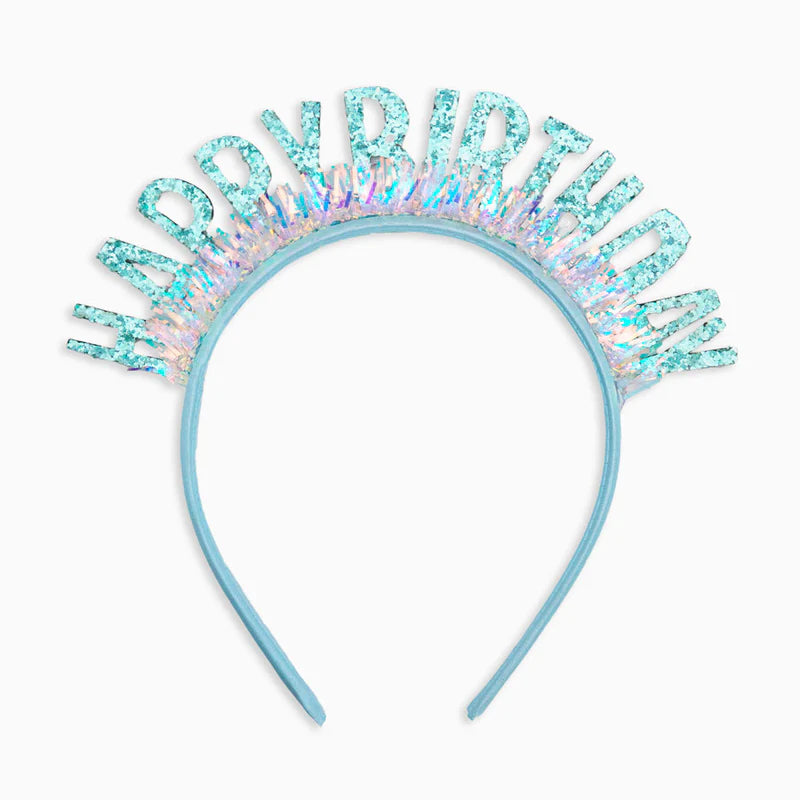 Diadema de Cumpleaños - Azul Glitter