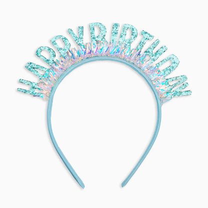 Diadema de Cumpleaños - Azul Glitter