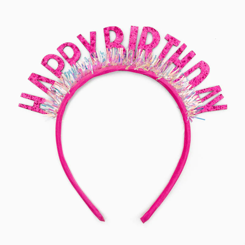 Diadema de Cumpleaños - Rosa Fuschia Glitter